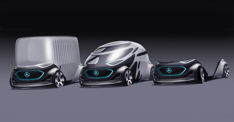 Illustration for article titled The Mercedes-Benz Vision Urbanetic Is a One-Size-Fits-All-Use Autonomous Box of the Future
